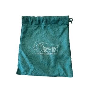 Orvis Green Drawstring Pouch Reel Bag‎ Manchester Vermont USA Small  Pouch G2